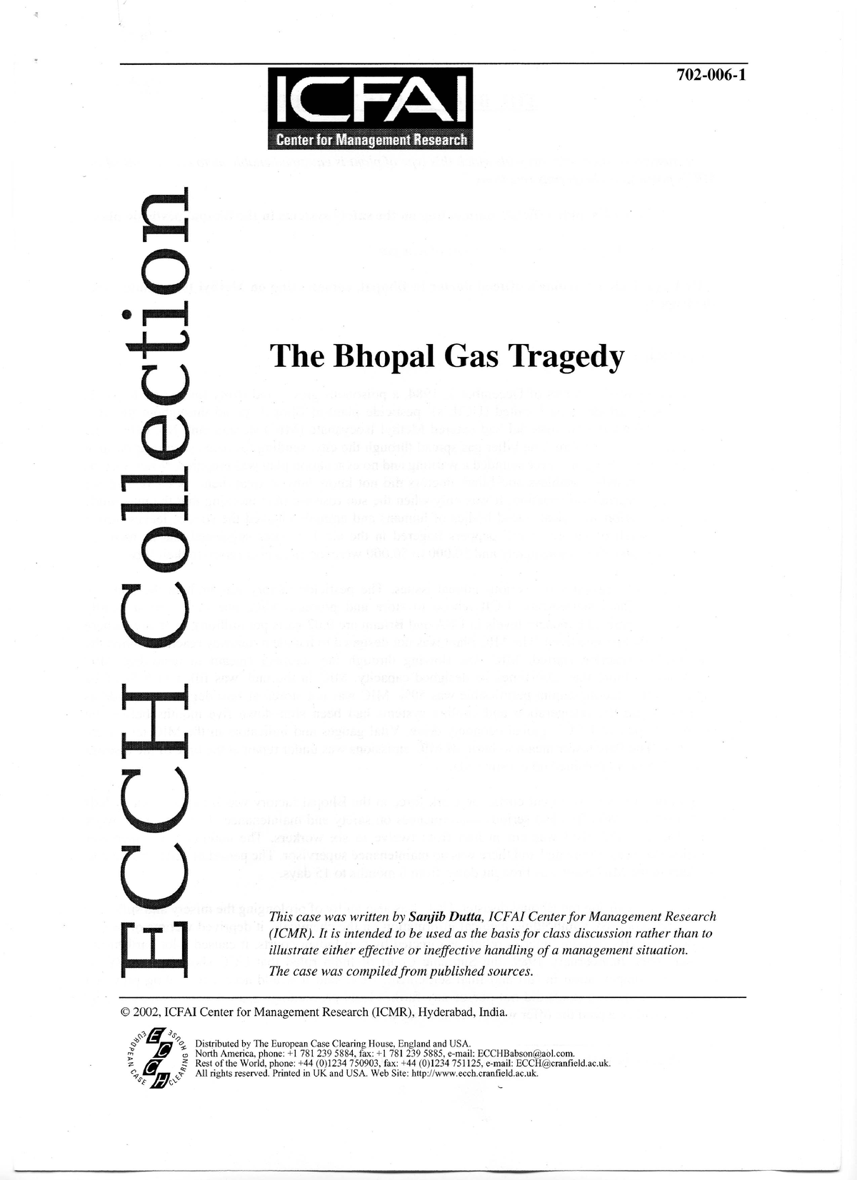 bhopal gas tragedy case study pdf