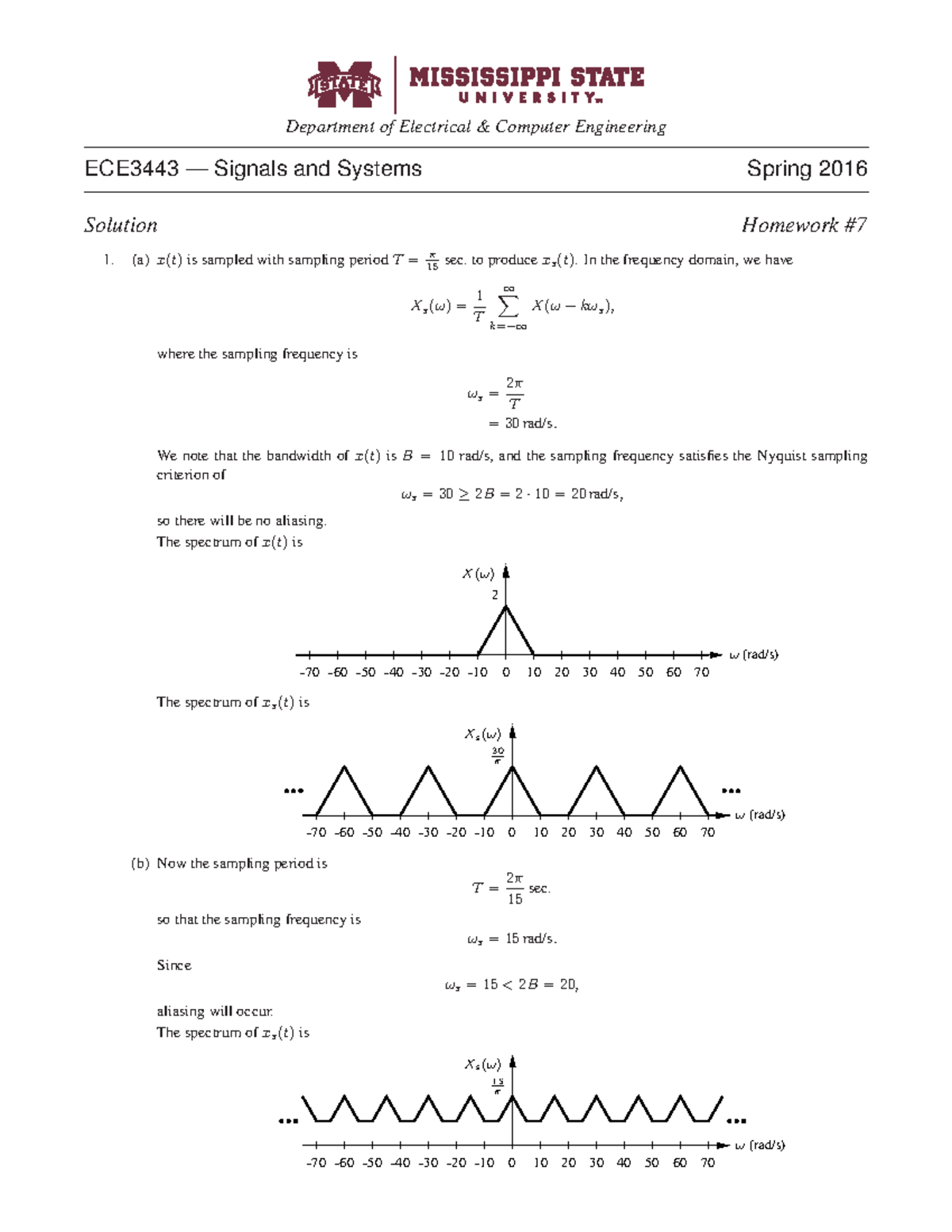 Homework 7 solutions - Signals and Systems - Department of Electrical ...