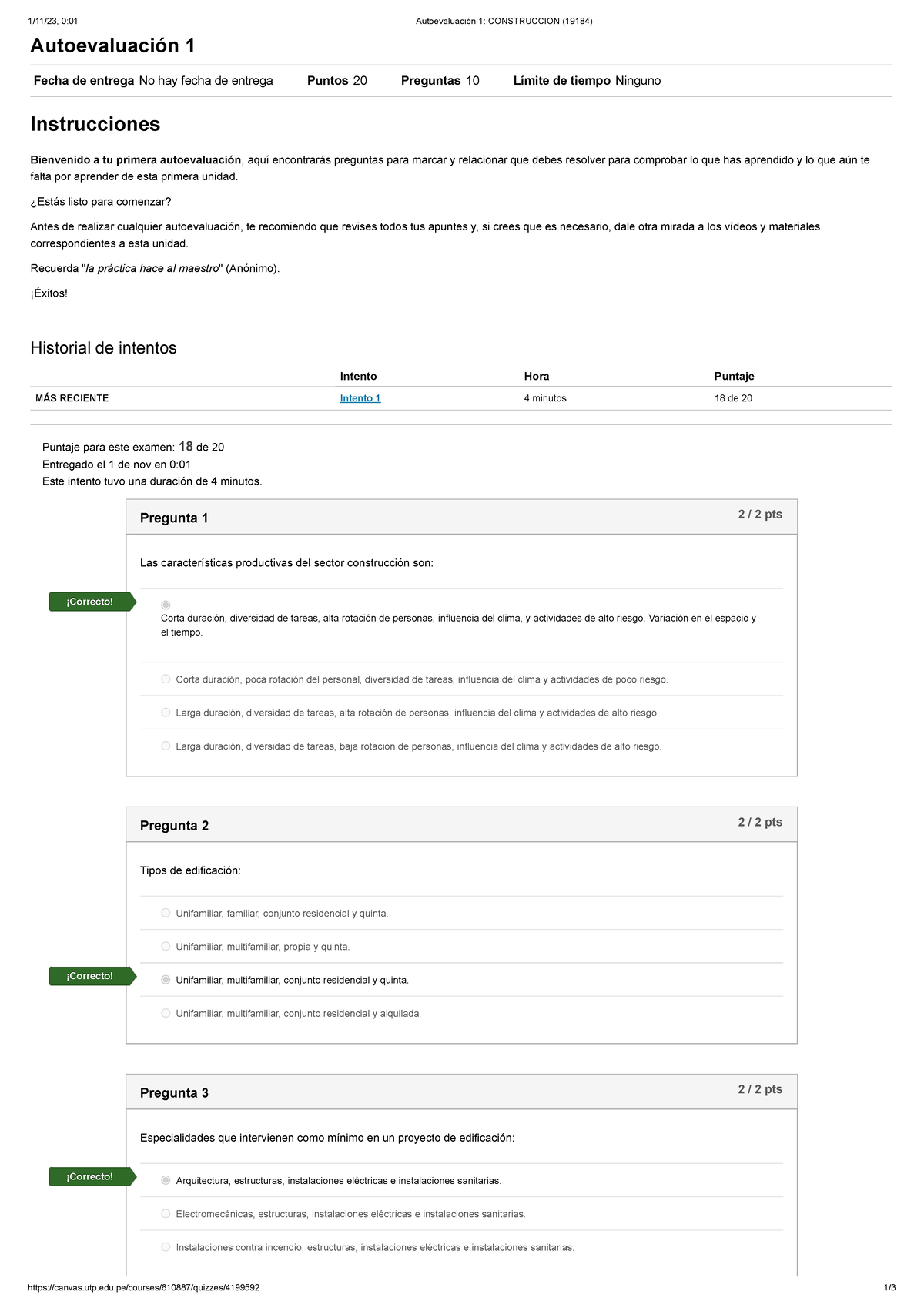 Autoevaluación 1 Construccion (19184) - 1/11/23, 0:01 Autoevaluación 1 ...