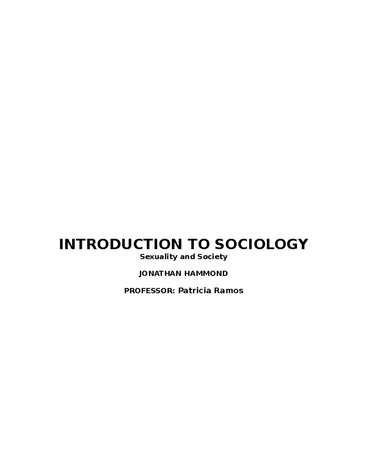 Introduction to sociology 3 introduction to sociology sexuality and