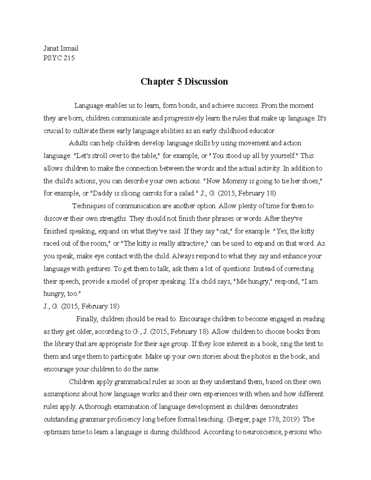 Chapter 5 Discussion - We are able to learn, create connections, and ...