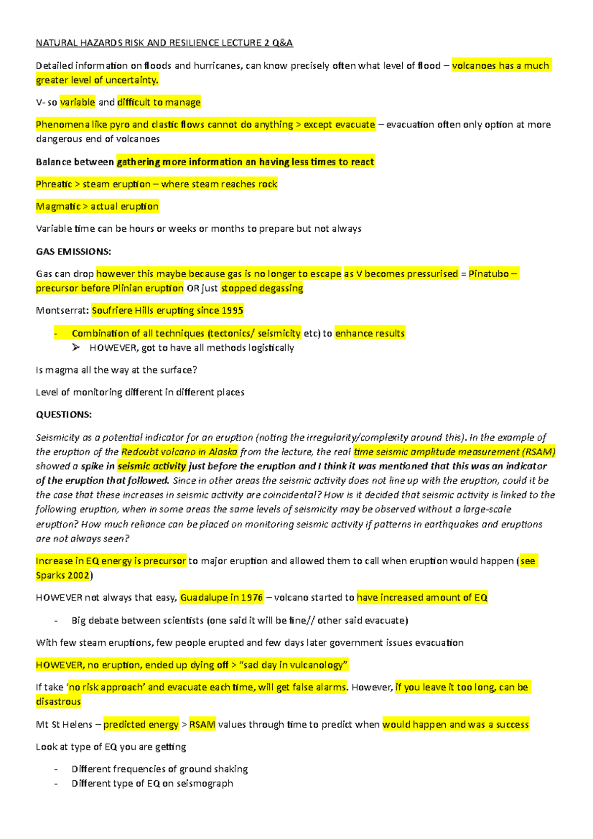 Q and A L9 - Lecture notes 9 - NATURAL HAZARDS RISK AND RESILIENCE ...