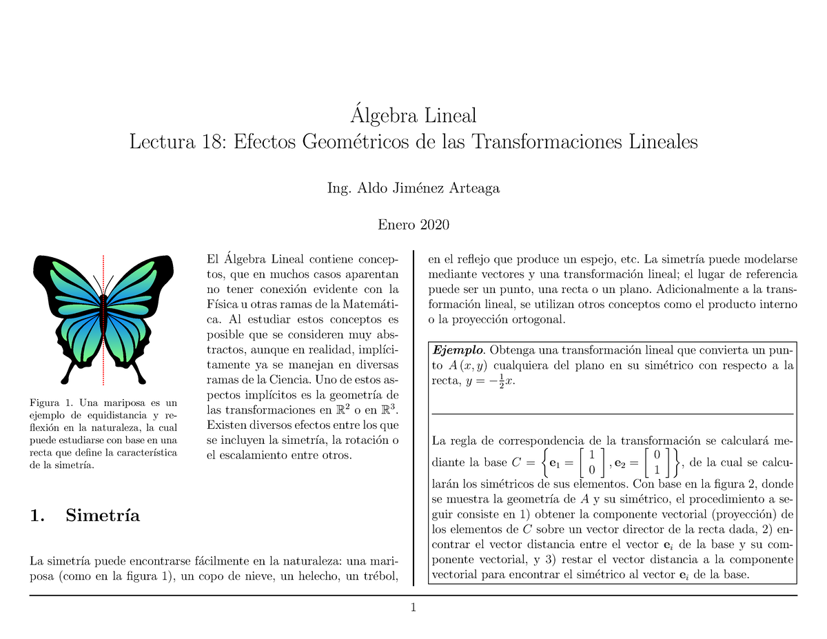 AL-lectura 18 Apuntes De Algebra Lineal - Algebra Lineal ́ Lectura 18 ...