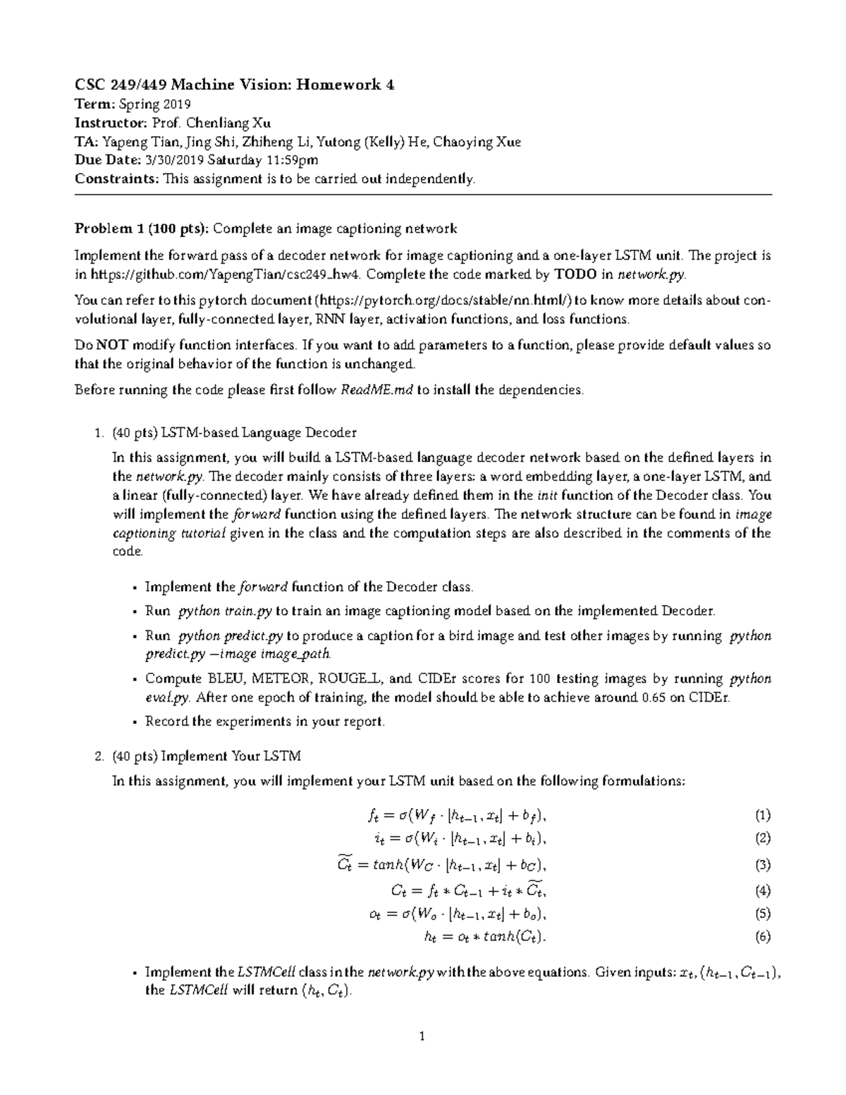 CSC249 HW4 - Hw4 - CSC 249/449 Machine Vision: Homework 4 Term: Spring ...