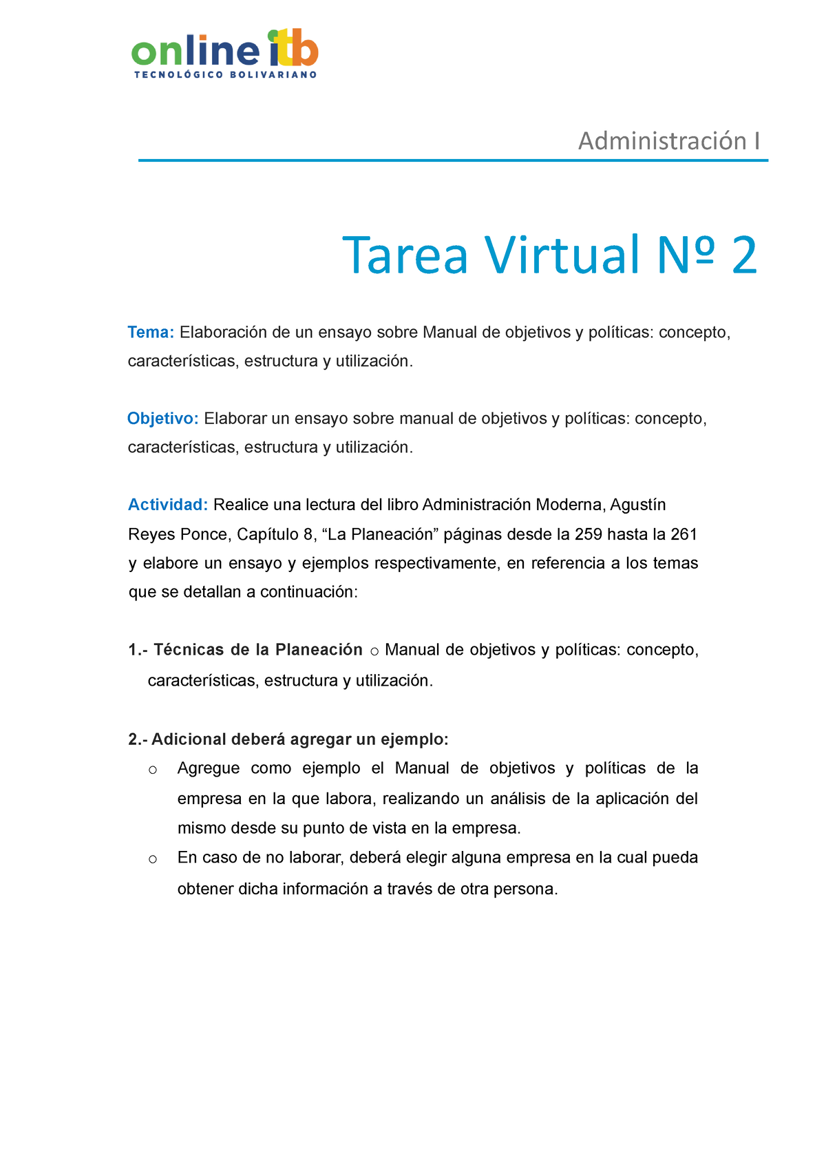 tarea virtual 2 ad1 1 realizadaa administración i tarea virtual