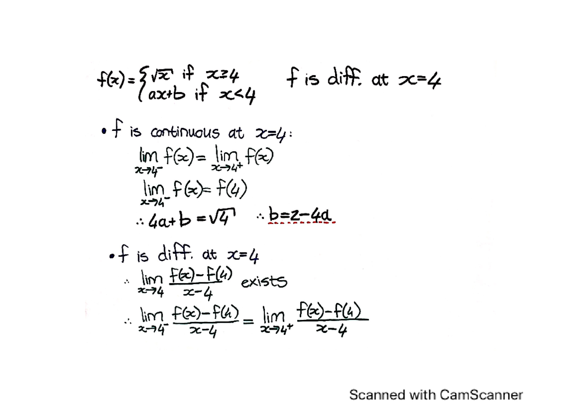 M-Tut5-15042021 - f(x) 1 EVEC if if x34 f is diff. at f is continuous ...