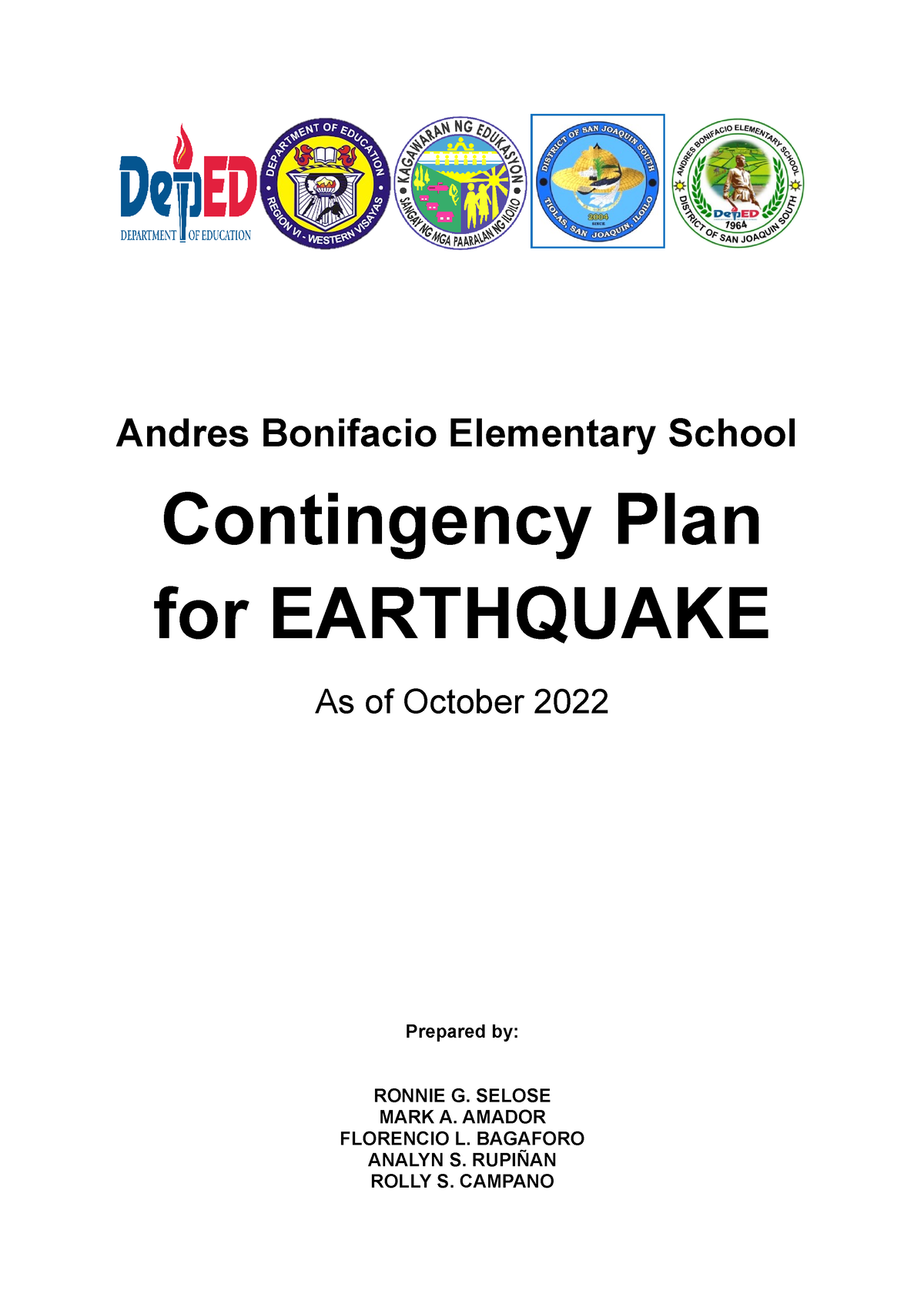 Earthquake-Contigency-Plan - Andres Bonifacio Elementary School ...