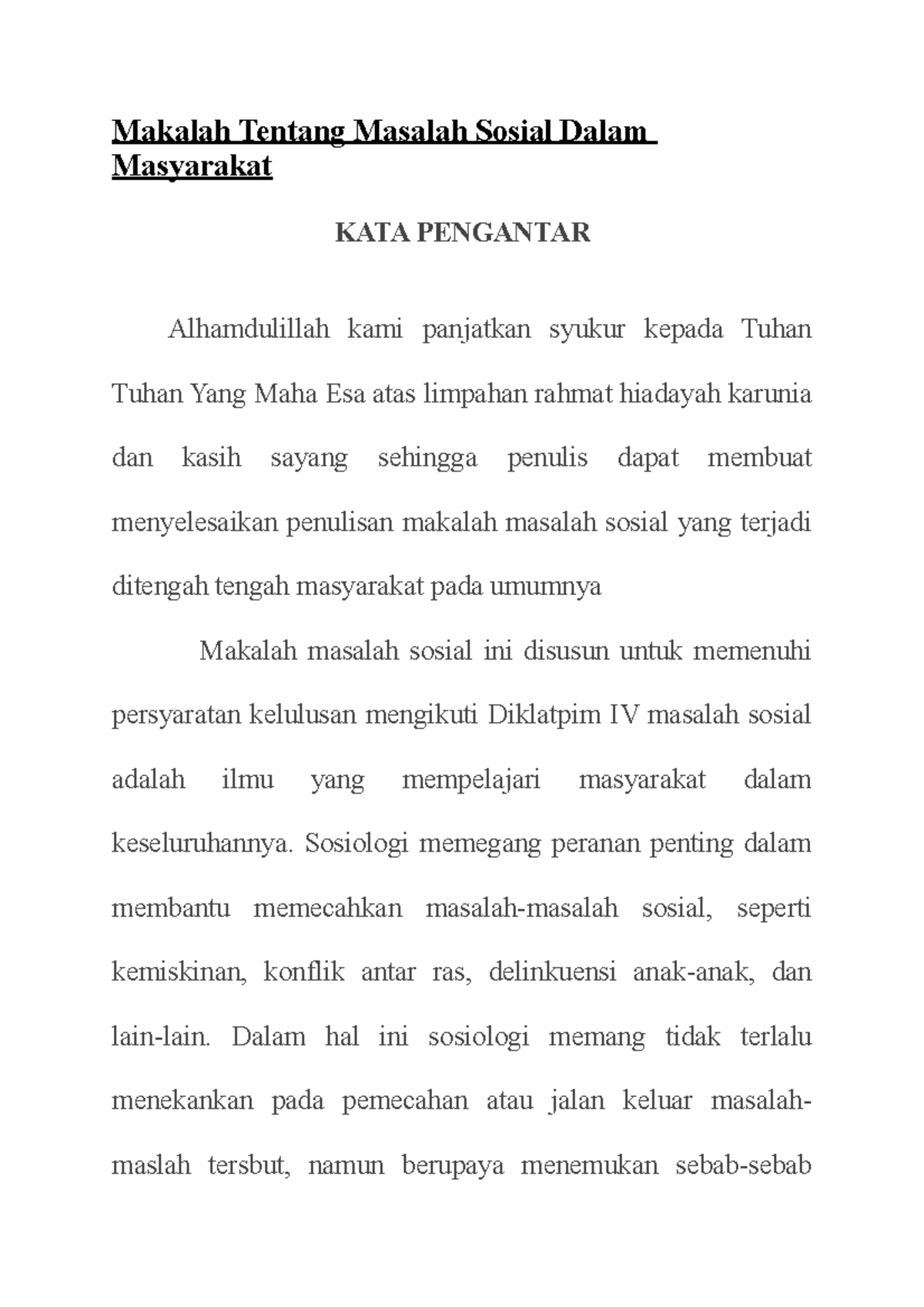 Makalah Tentang Masalah Sosial Dalam Mas Makalah Tentang Masalah