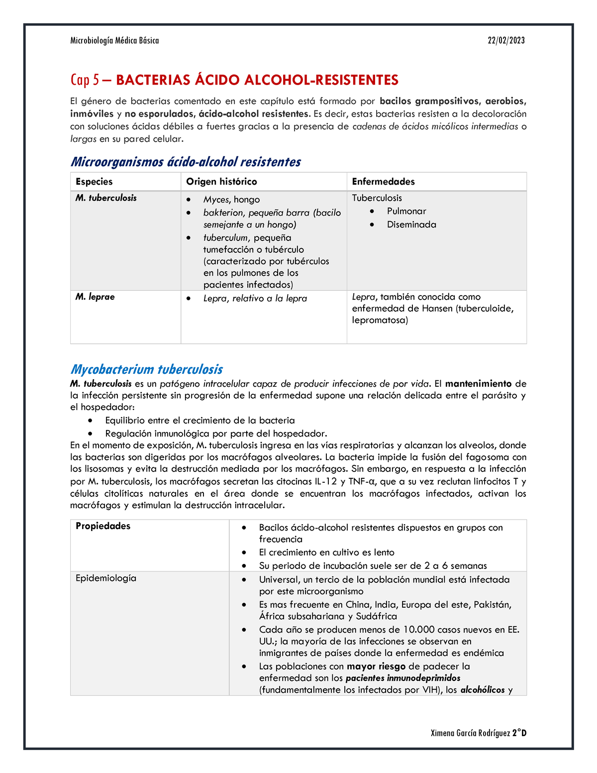 Bacilos Acido- Alcohol Resistentes - MicrobiologÌa MÈdica B·sica 22/02 ...