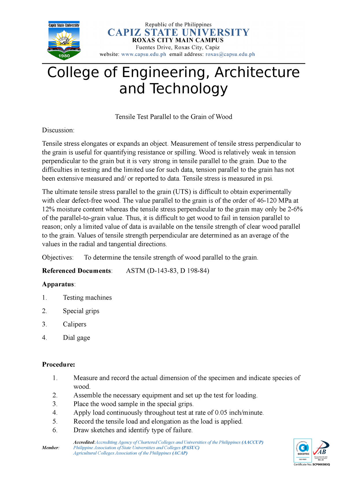 Handouts-Tensile - Tension Forces - College of Engineering ...