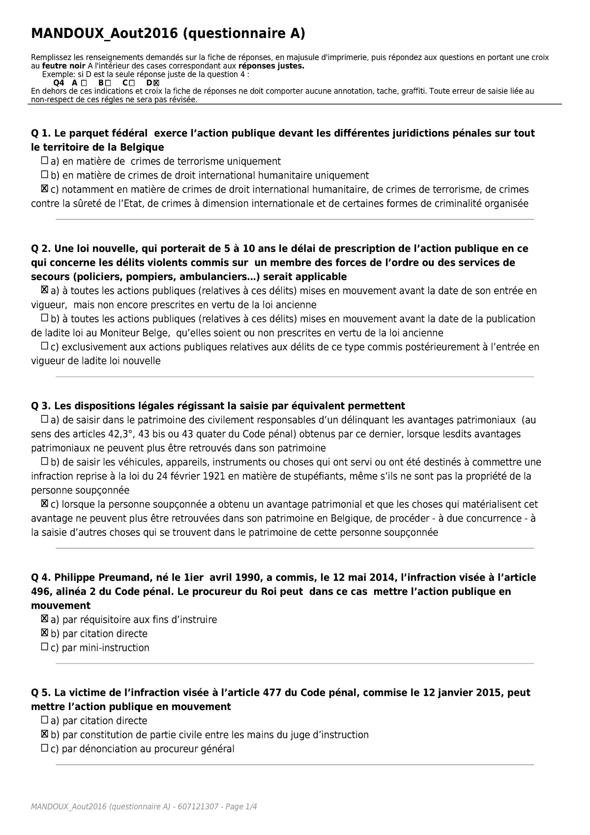 Examen 24 Aout 16 Questions Et Reponses Studocu