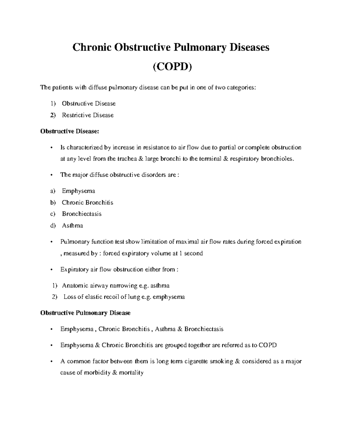Chronic Obstructive Pulmonary Diseases COPD - Chronic Obstructive ...