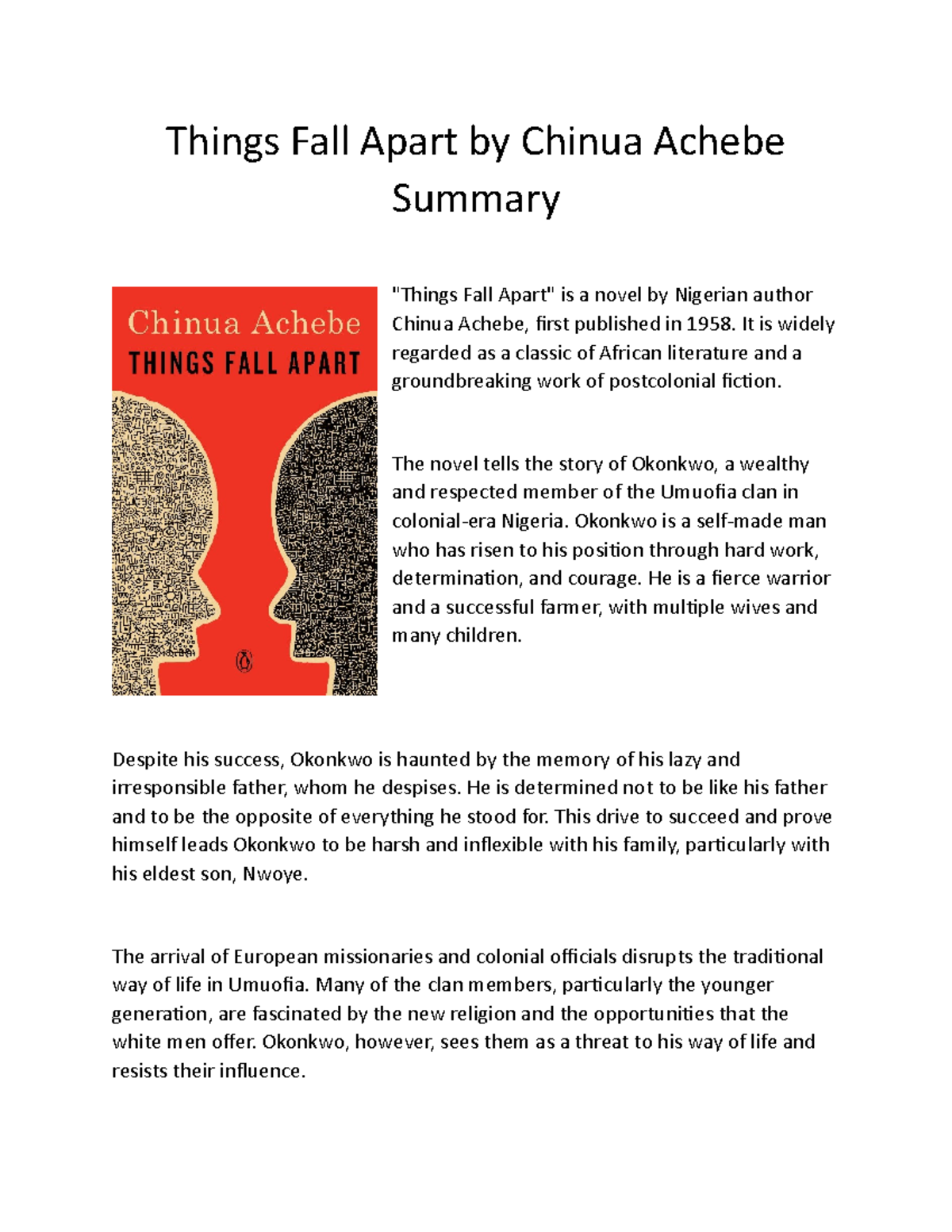 book review for things fall apart