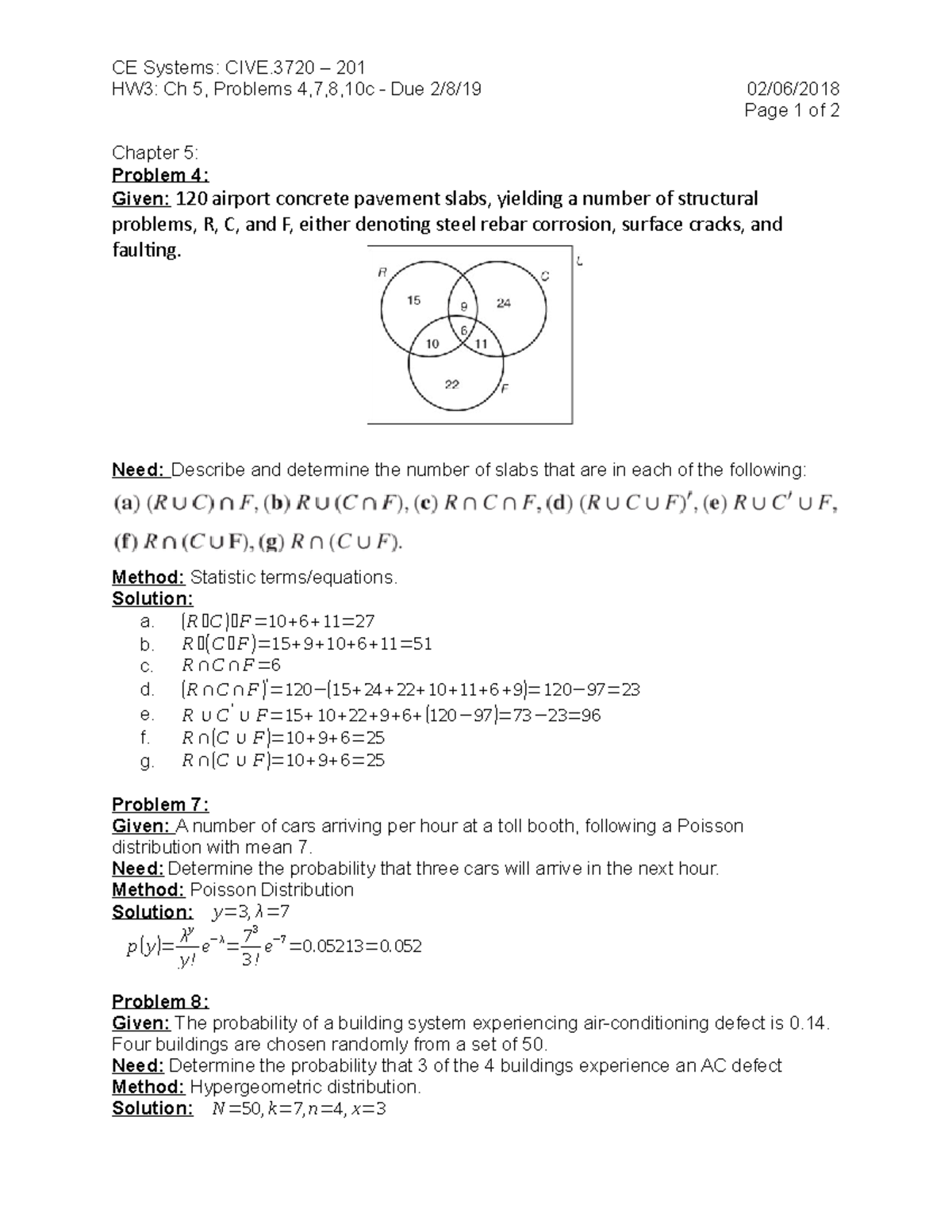 Homework 3 - CE Systems: CIVE – 201 HW3: Ch 5, Problems 4,7,8,10c - Due ...