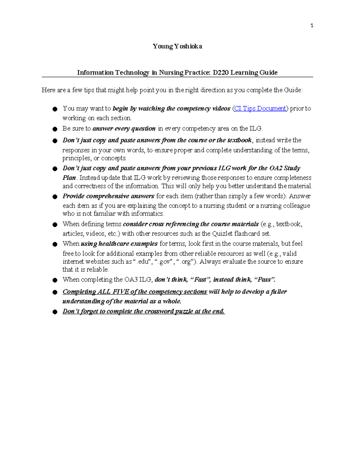 Interactive Learning Guide - Young Yoshioka Information Technology In ...