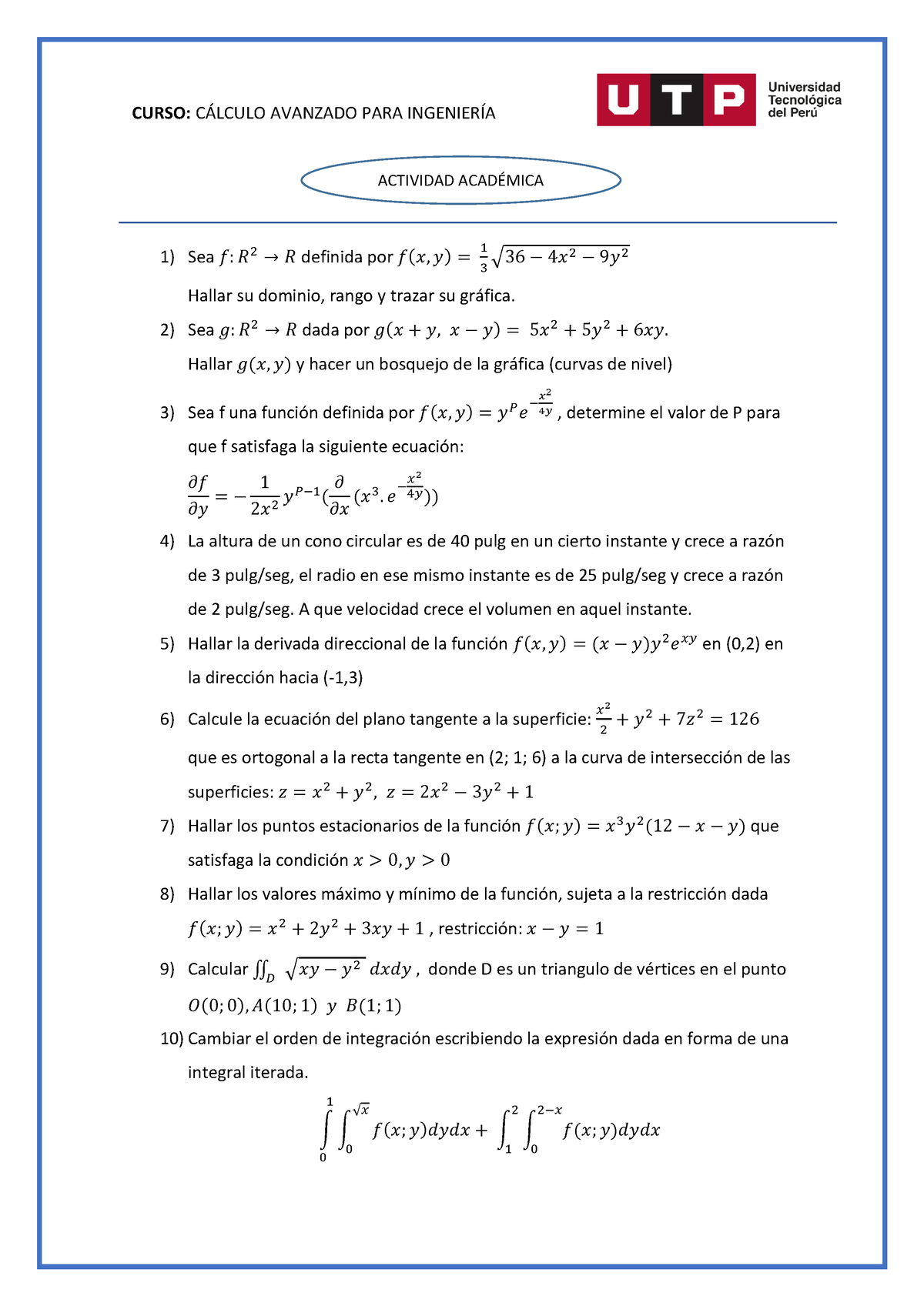 S08.s1 - Trabajo Academico - CURSO: CÁLCULO AVANZADO PARA INGENIERÍA ...