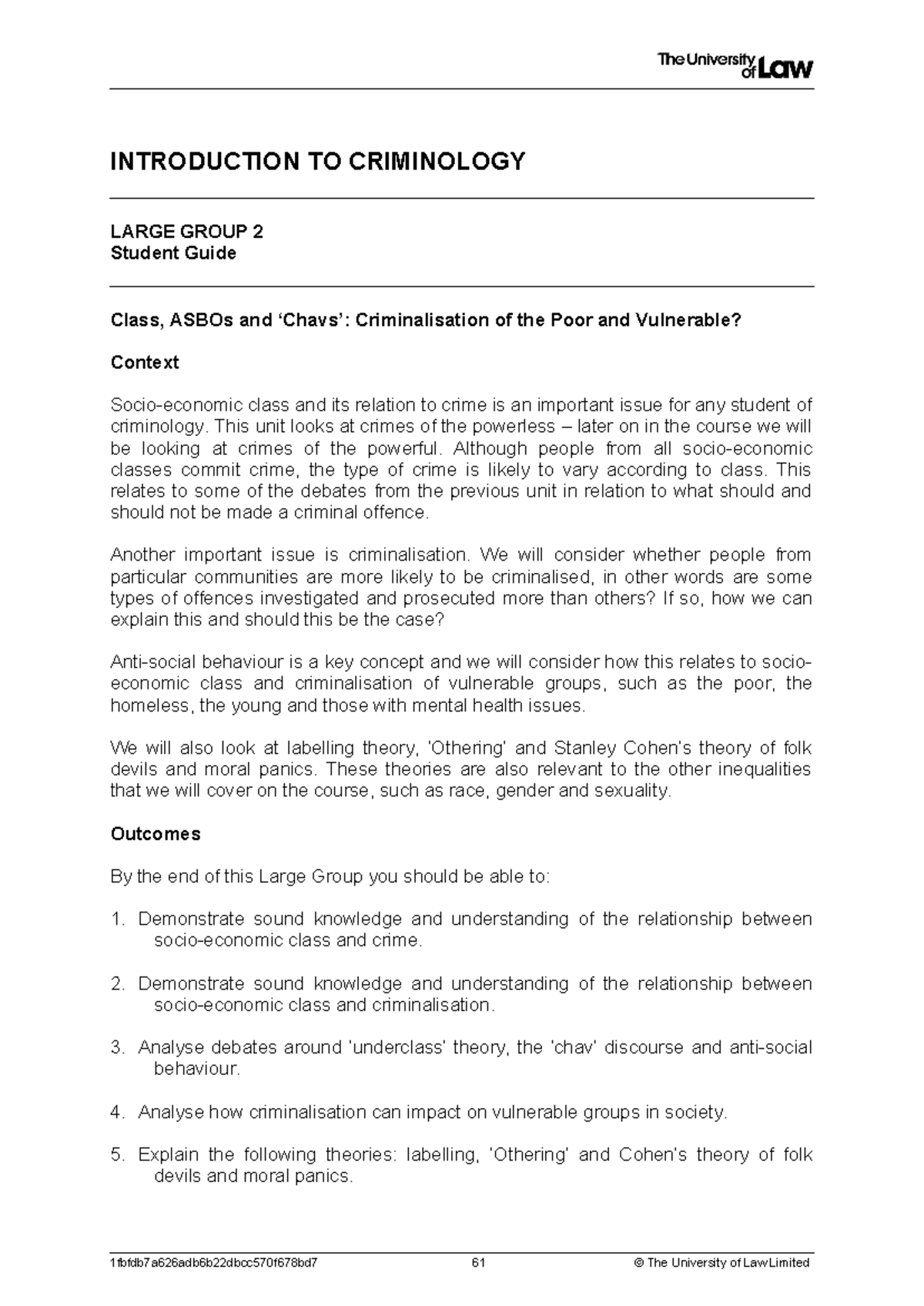 2122 itcr lg02 ce01 student guide - INTRODUCTION TO CRIMINOLOGY LARGE ...
