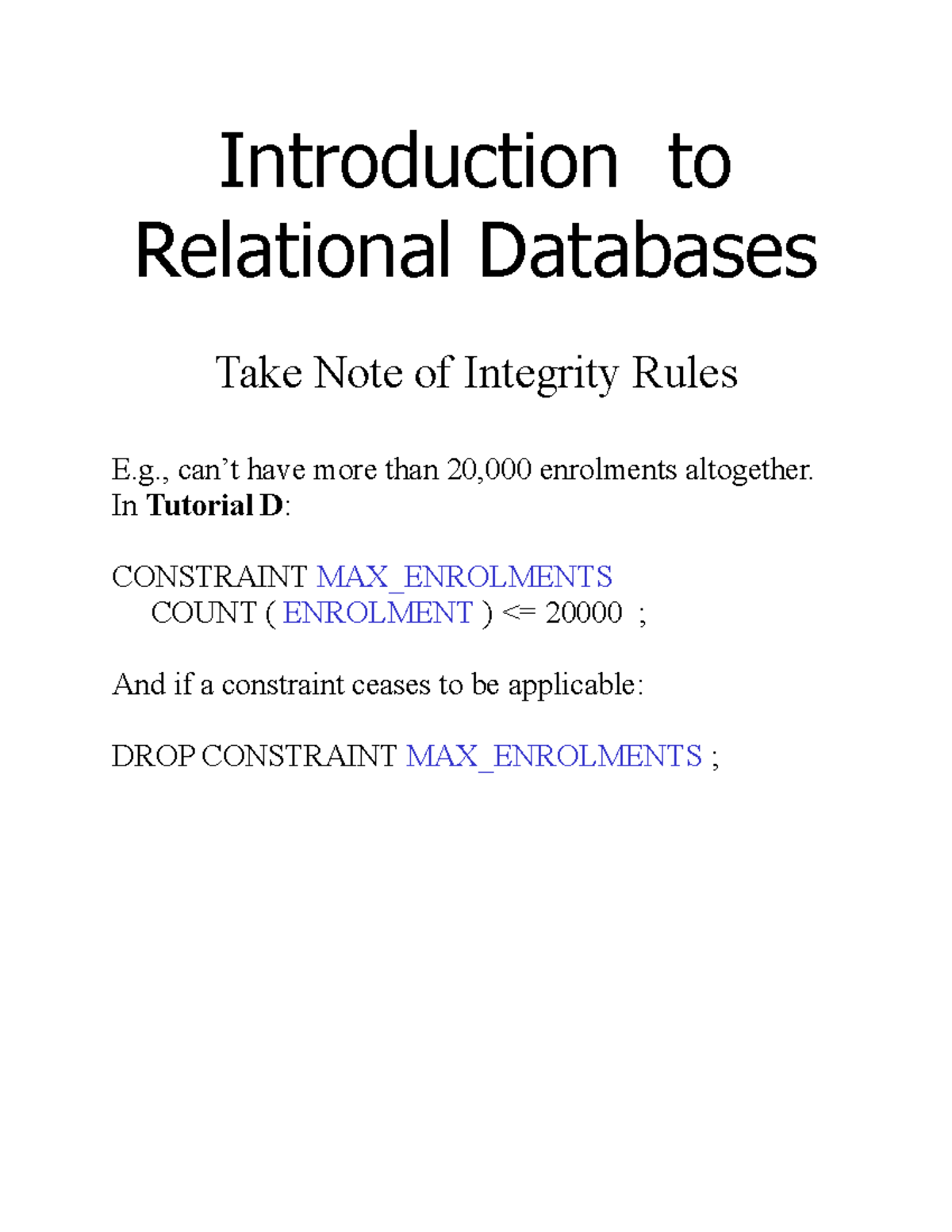 Introduction to Relational Databases - Introduction to Relational ...