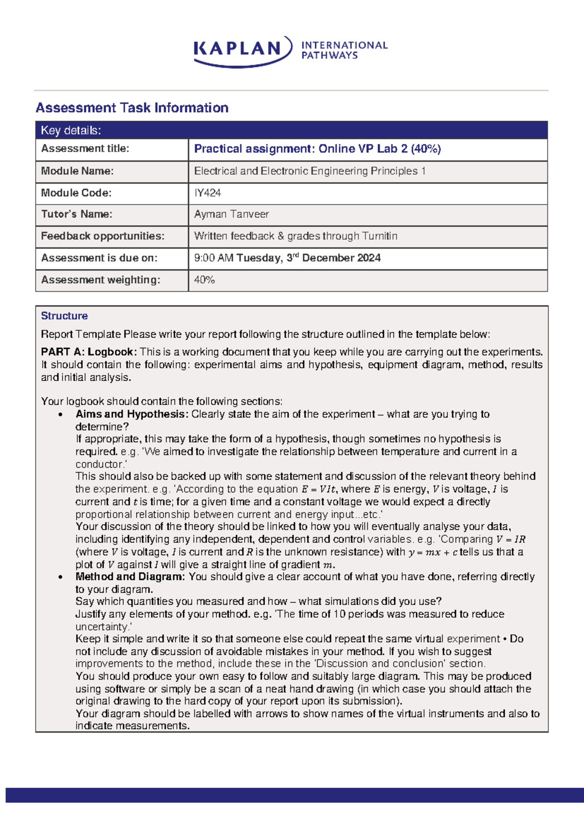 it is so educative - Assessment Task Information Key details ...