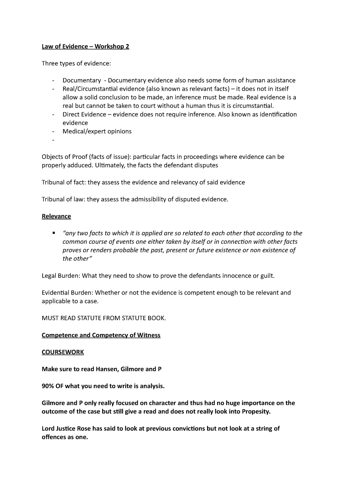 law-of-evidence-workshop-2-law-of-evidence-workshop-2-three-types