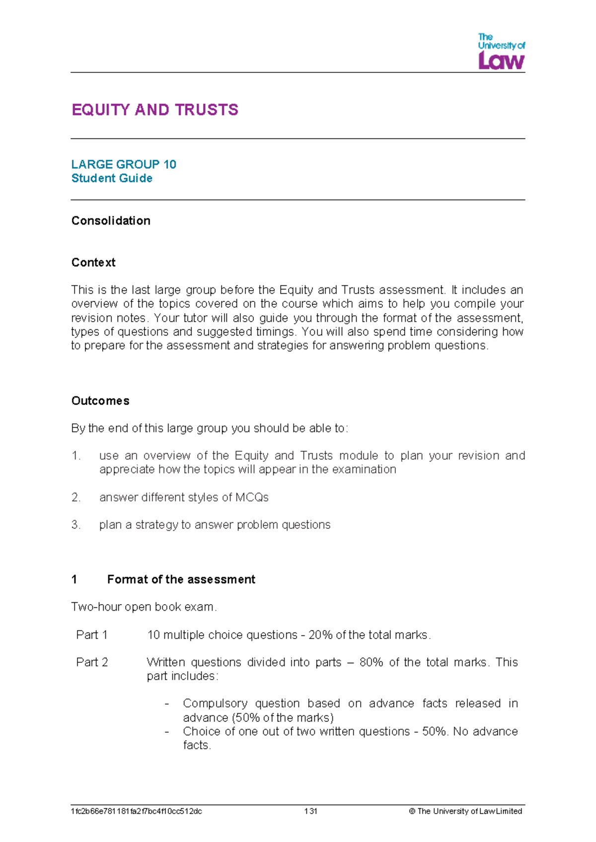 2425 eqtr lg10 ce01 studentguide - EQUITY AND TRUSTS LARGE GROUP 10 ...