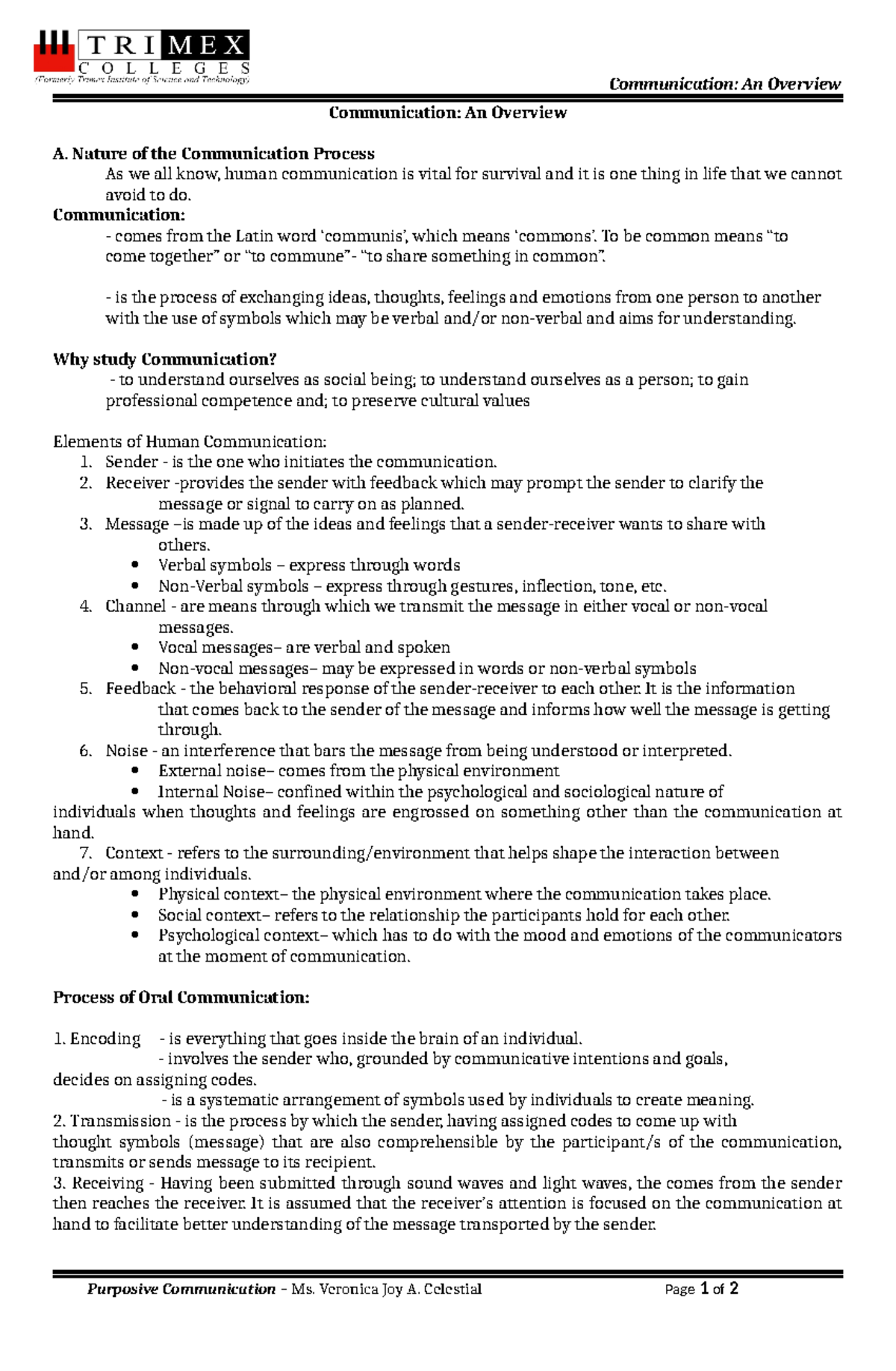 GE4-Purposive Communication Module 1 - Communication an overview ...
