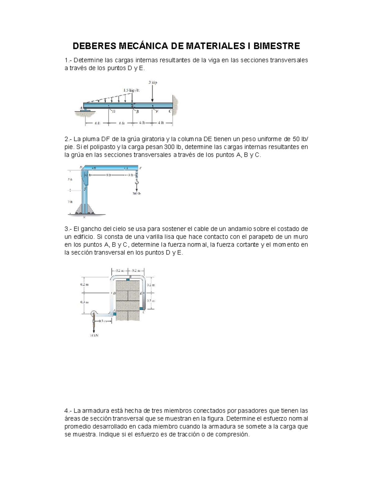 Prueba I Bimestre Mecanica De Materiales - DEBERES MECÁNICA DE ...