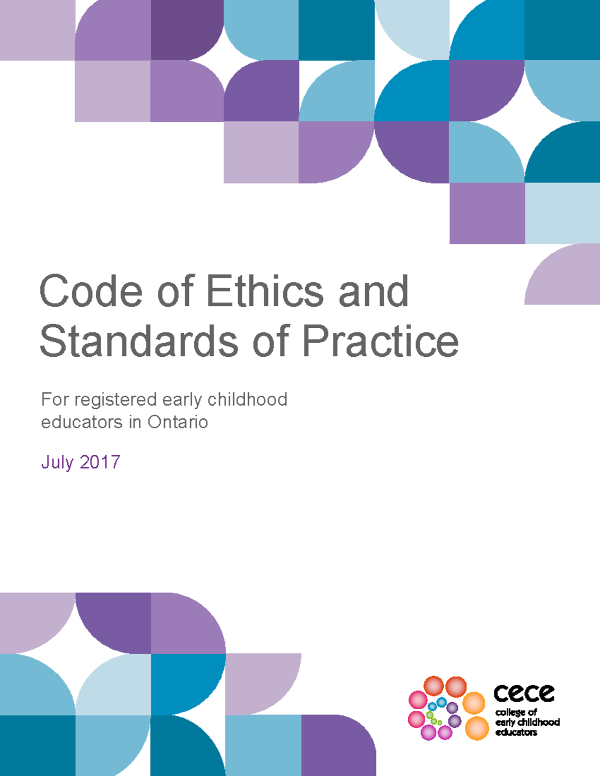 Code and Standards 2017-4 - For registered early childhood educators in ...