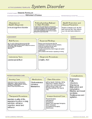 System disorder UTI - ACTIVE LEARNING TEMPLATES THERAPEUTIC PROCEDURE A ...