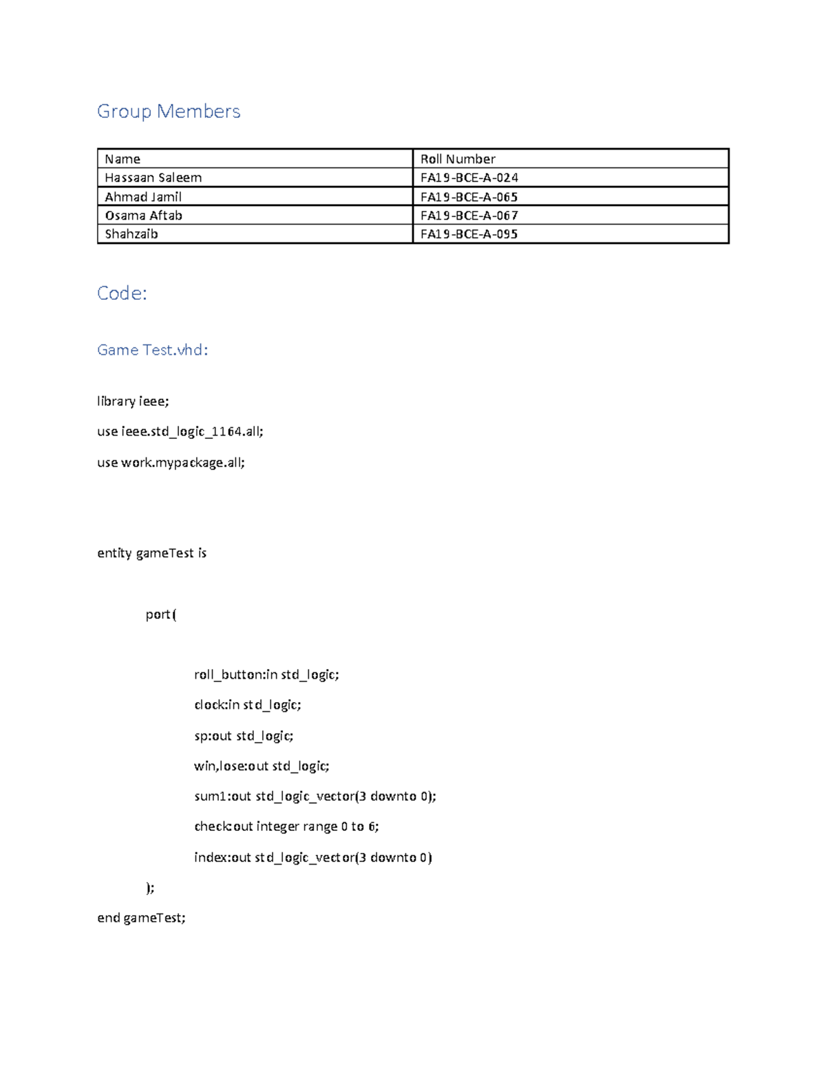 DSD Assignment 3 - Hiiiiii - Group Members Code: Game Test: library ...