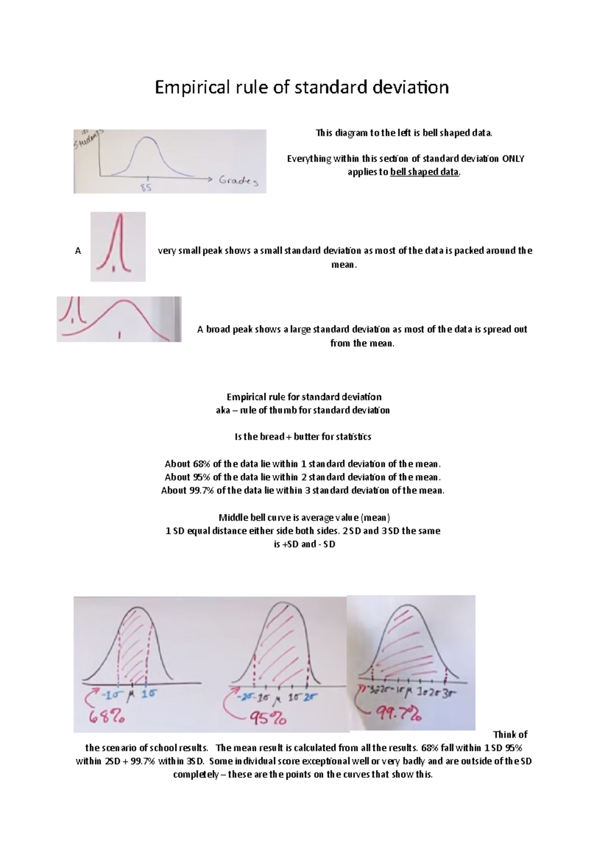 Empirical rule of standard deviation - Everything within this section ...