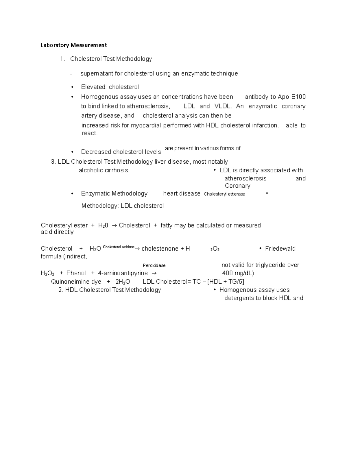Laboratory Measurement - Laboratory Measurement Cholesterol Test ...