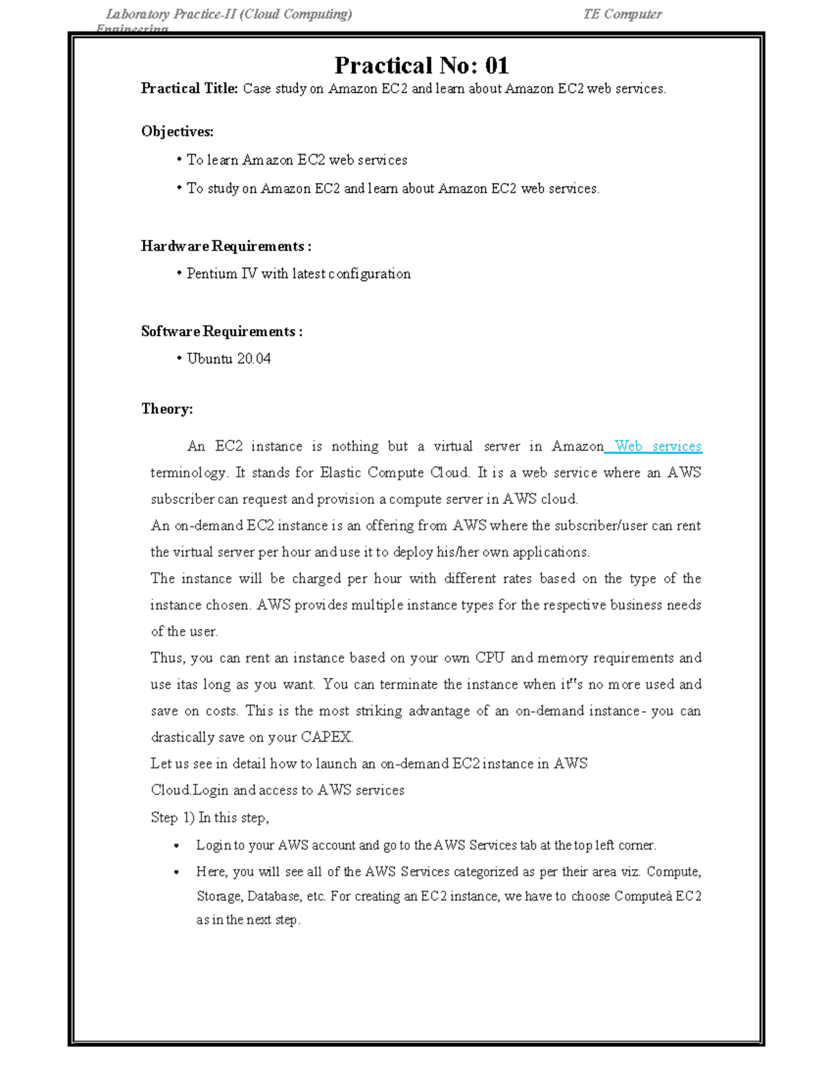 1-5 lab manual - Notes - Engineering Practical No: 01 Practical Title ...