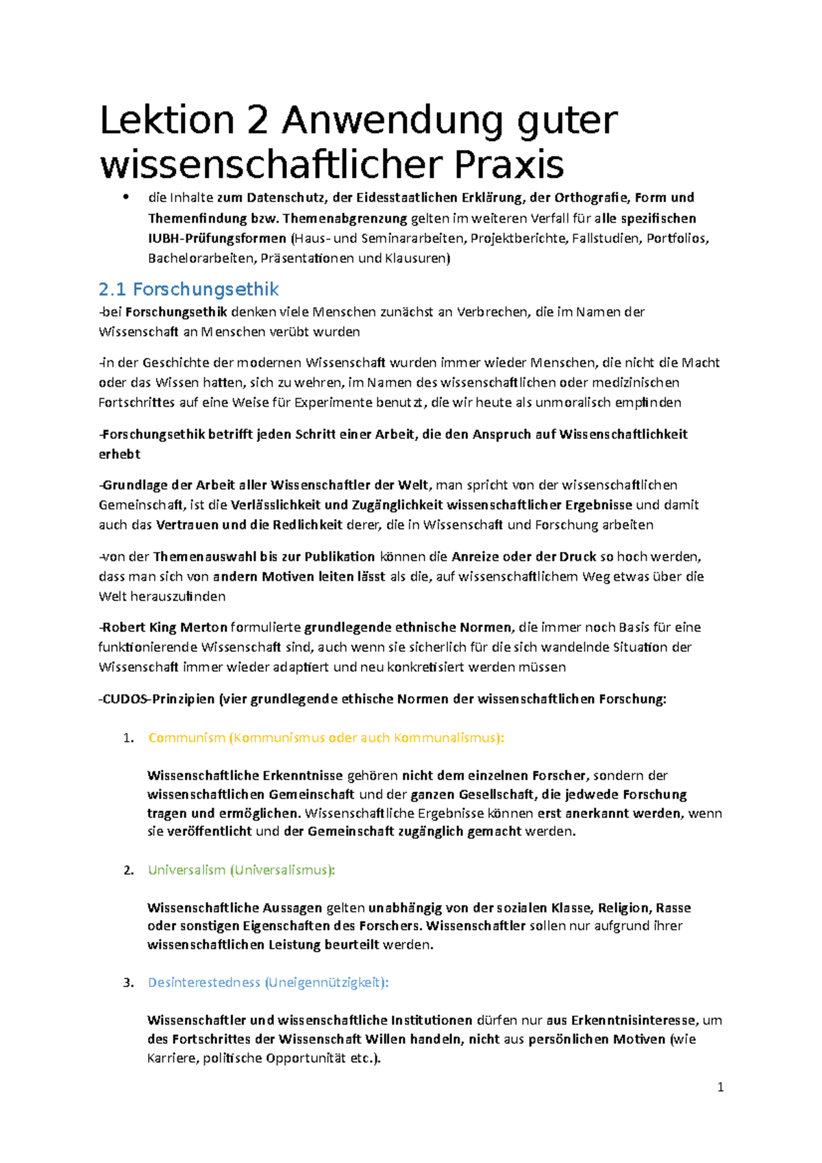 Lektion 2 Anwendung guter wissenschaftlicher Praxis - Themenabgrenzung ...