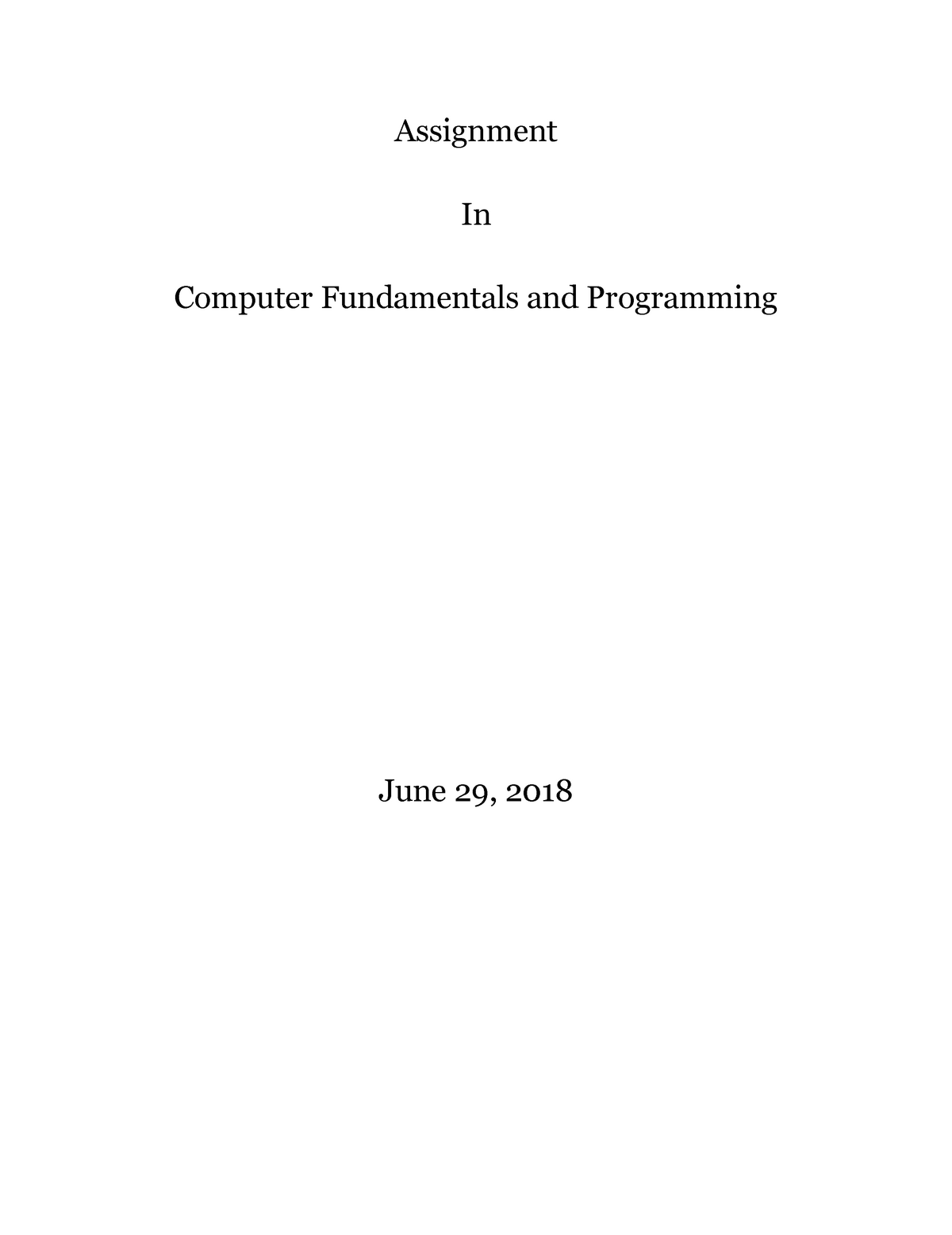 computer programming assignment statement