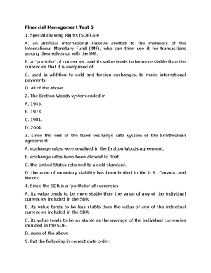 Financial Management Test 3 - to establish a 