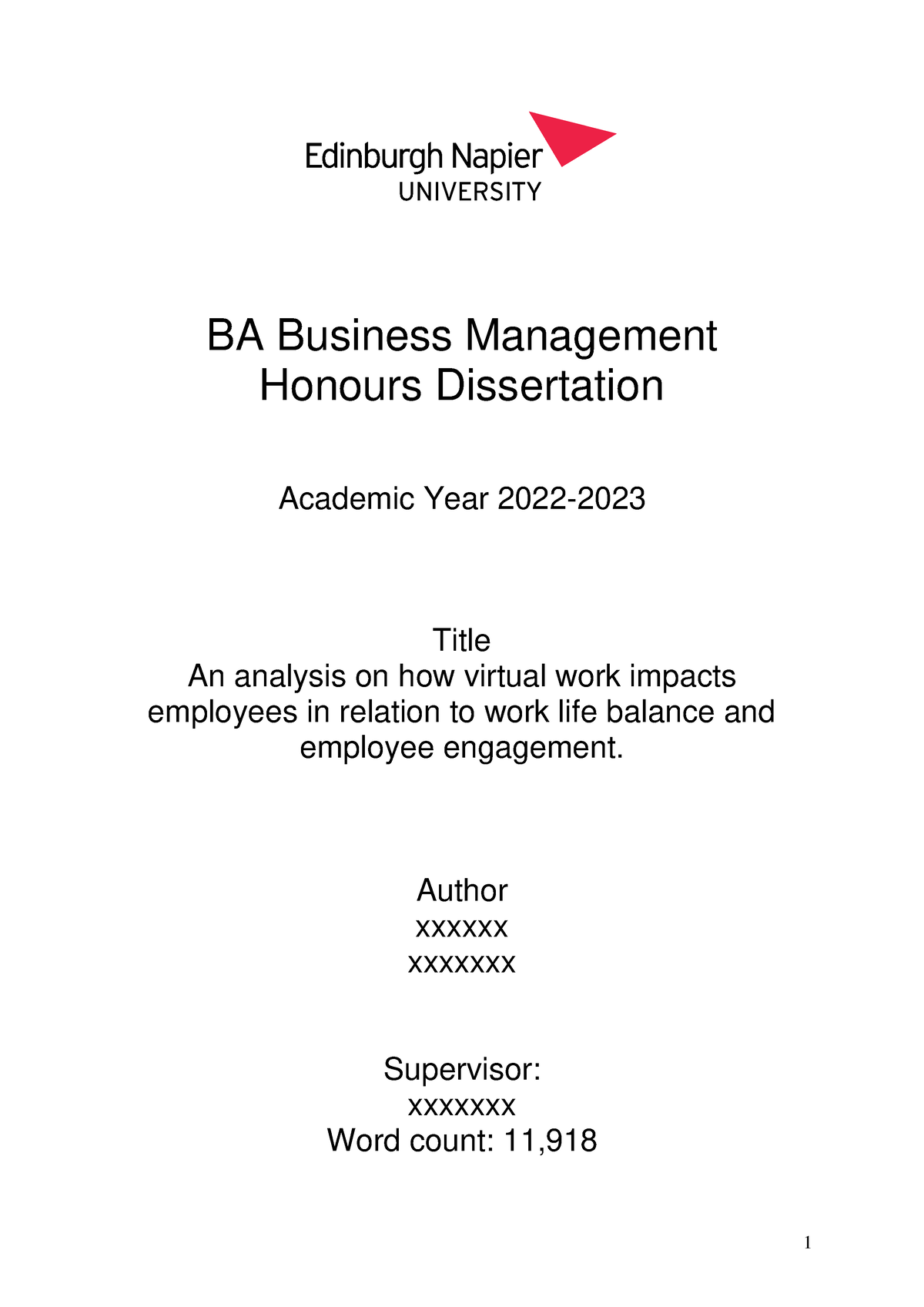 management honours dissertation