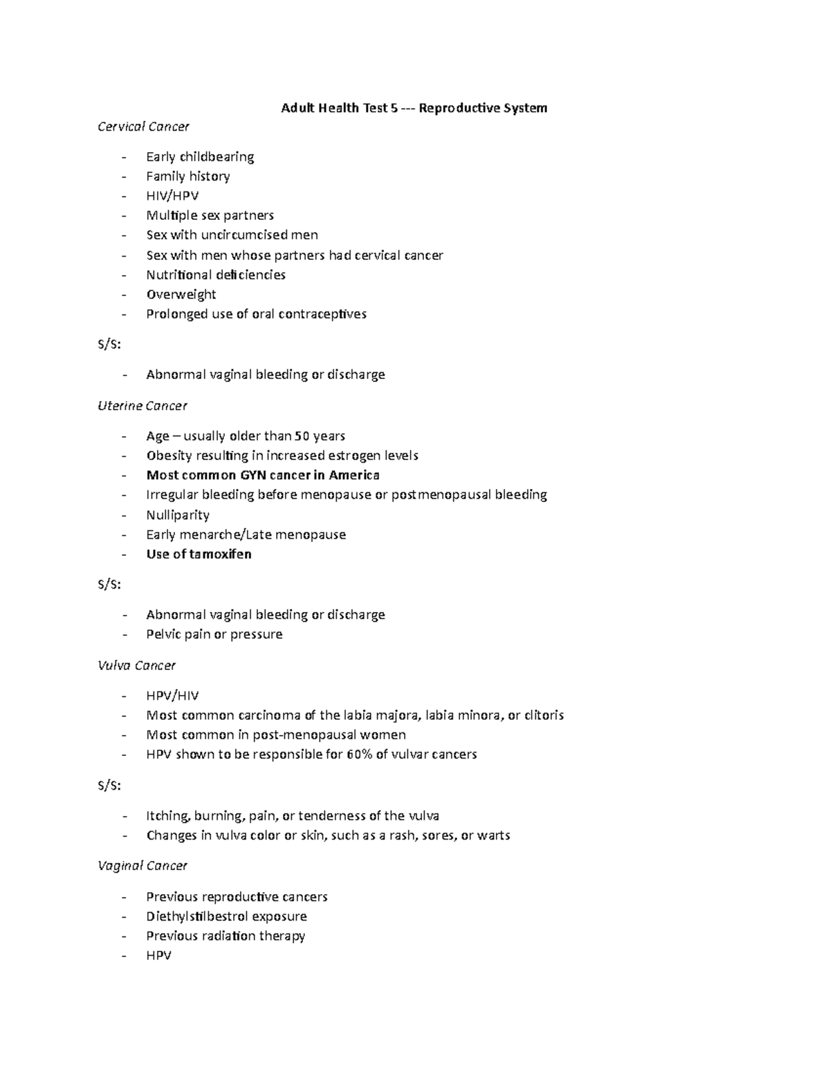 Adult Health II Test 5 part 22 Adult Health Test 5 Reproductive