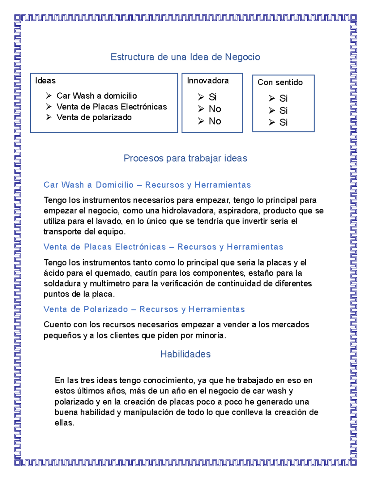 Estructura de una Idea de Negocio - Estructura de una Idea de Negocio ...