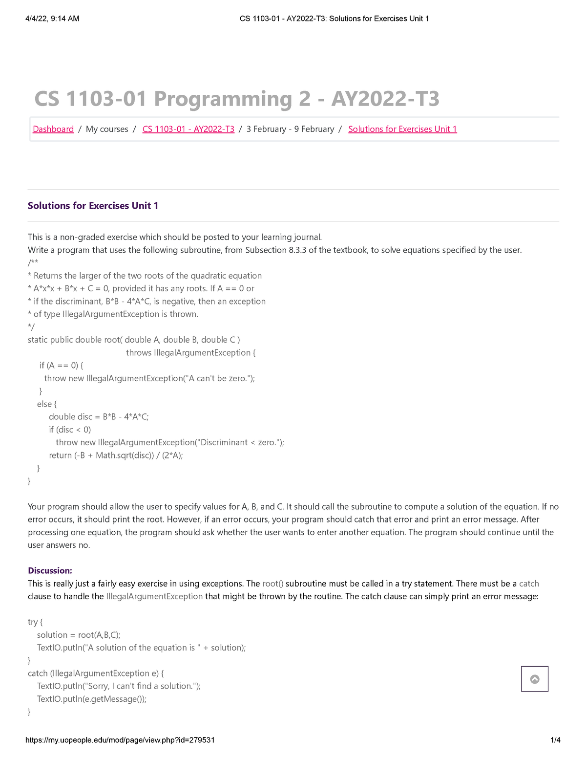 cs uy 1113 problem solving and programming i