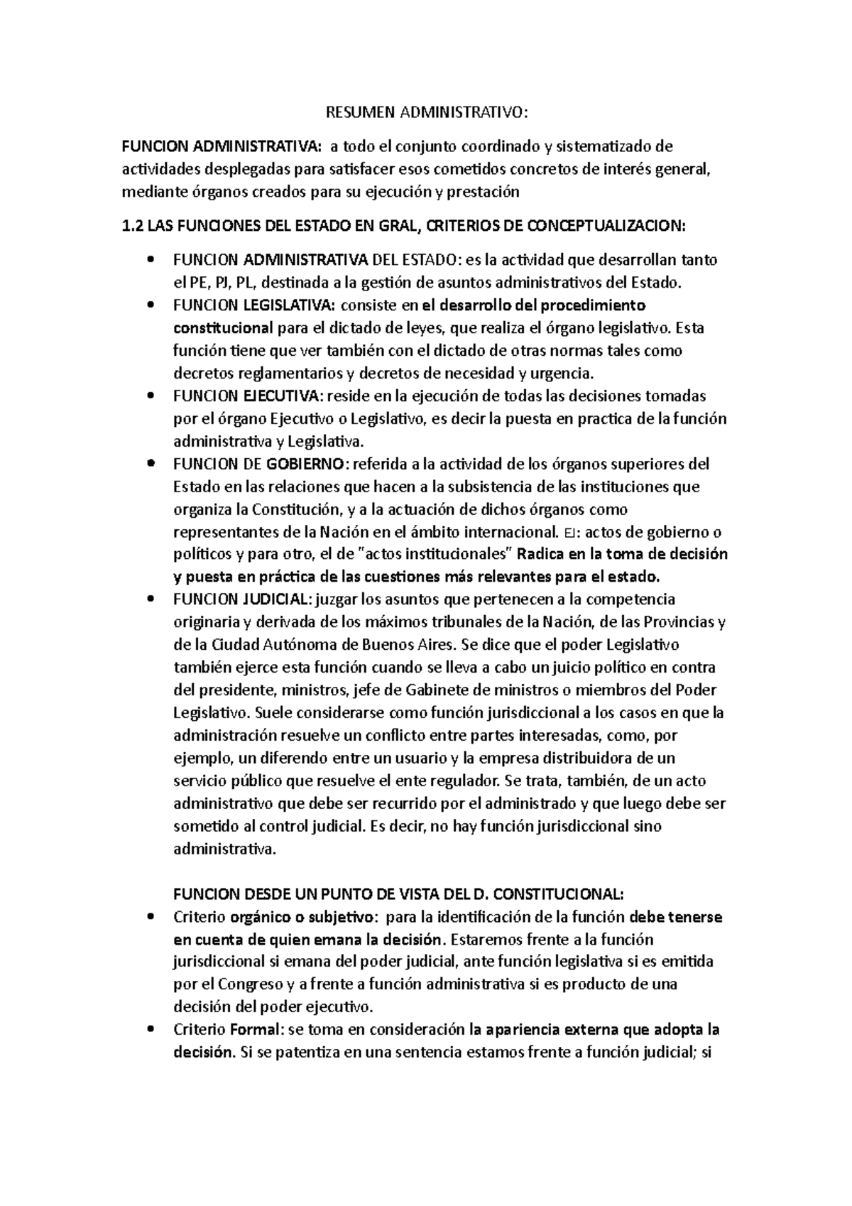 Resumen Administrativo - RESUMEN ADMINISTRATIVO: FUNCION ADMINISTRATIVA ...