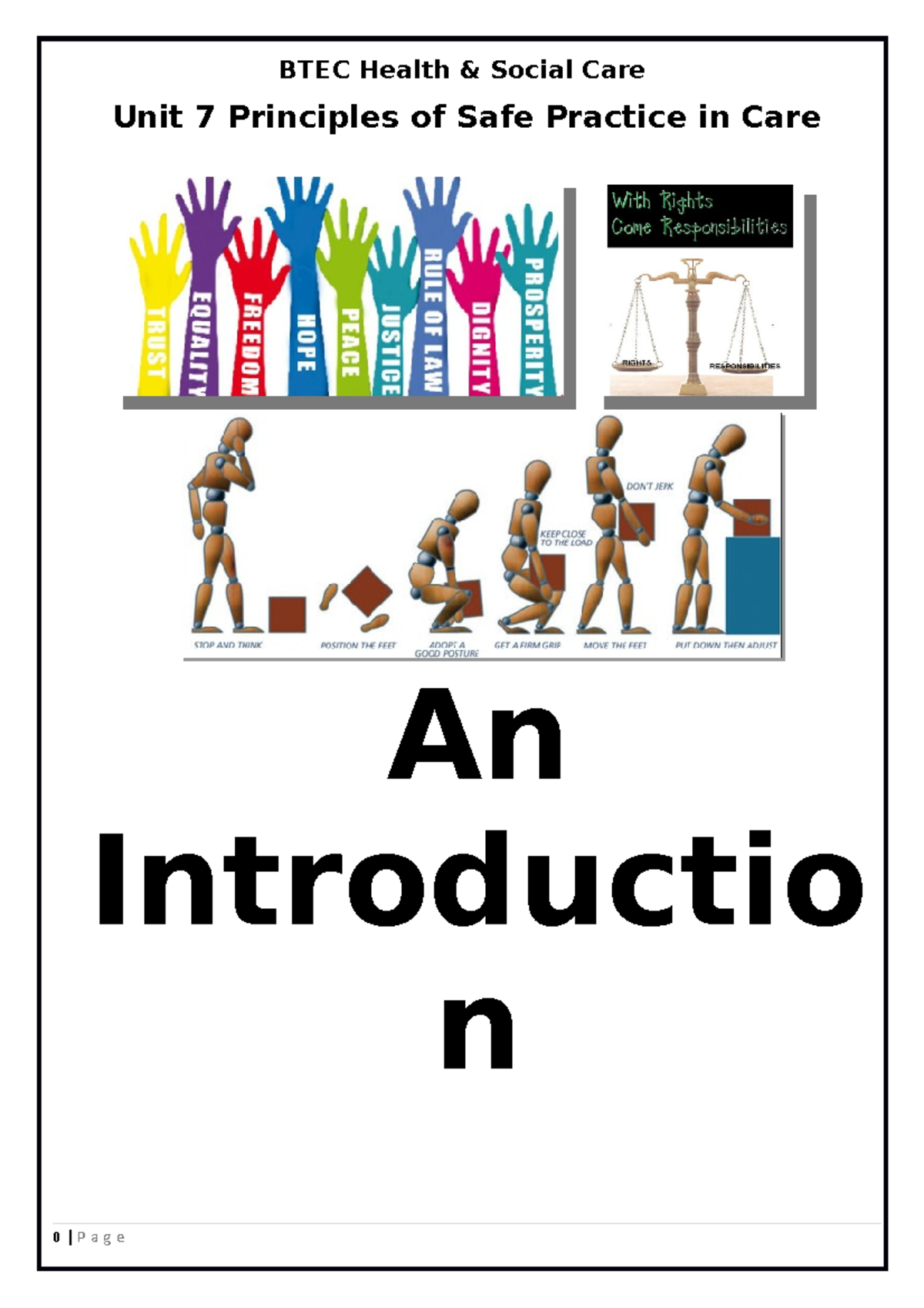 Intro - BTEC Health & Social Care Unit 7 Principles of Safe Practice in ...
