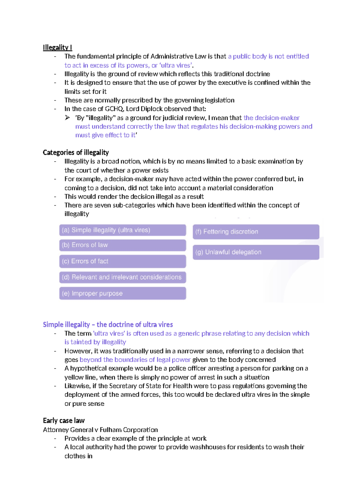 2. Grounds of Judicial Review 1 and 2 - Illegality I - The fundamental ...