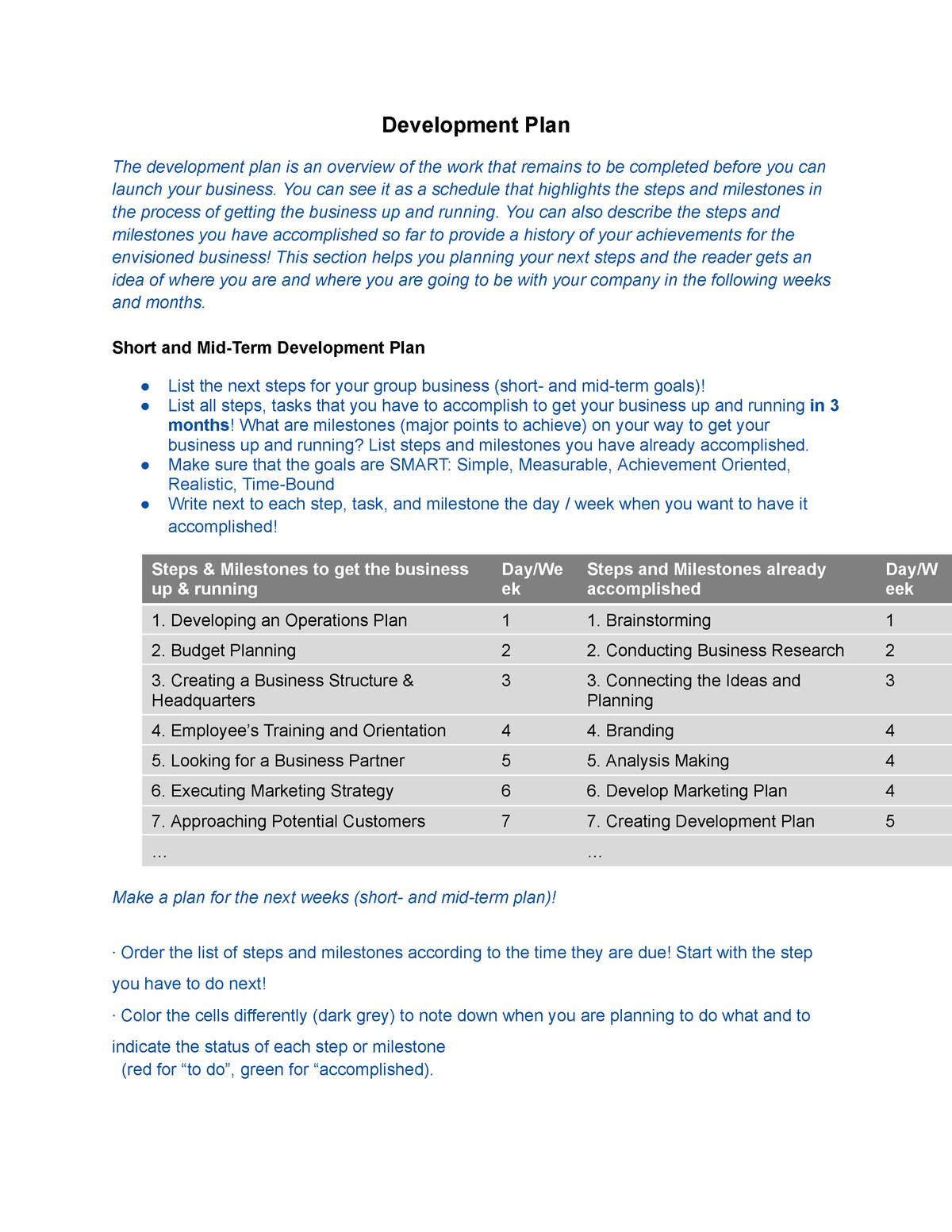 Development plan - nyan - Development Plan The development plan is an ...