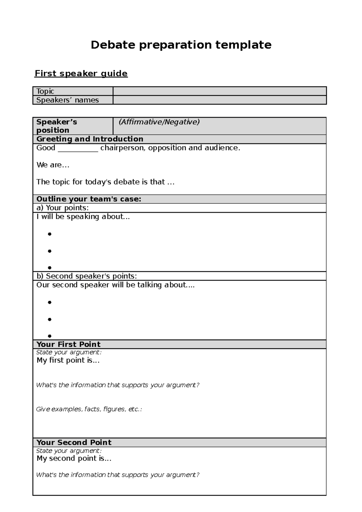 EP09 AA10 EV06 Formato Preparacion Debate - Debate preparation template ...