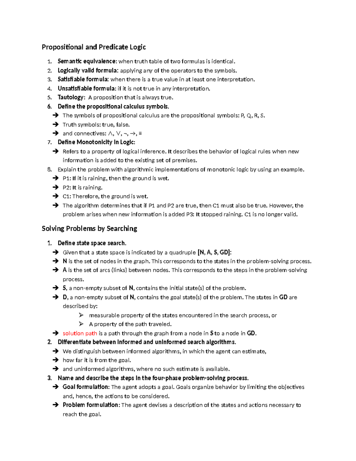 CMPG313 Theory Questions - Propositional and Predicate Logic Semantic ...