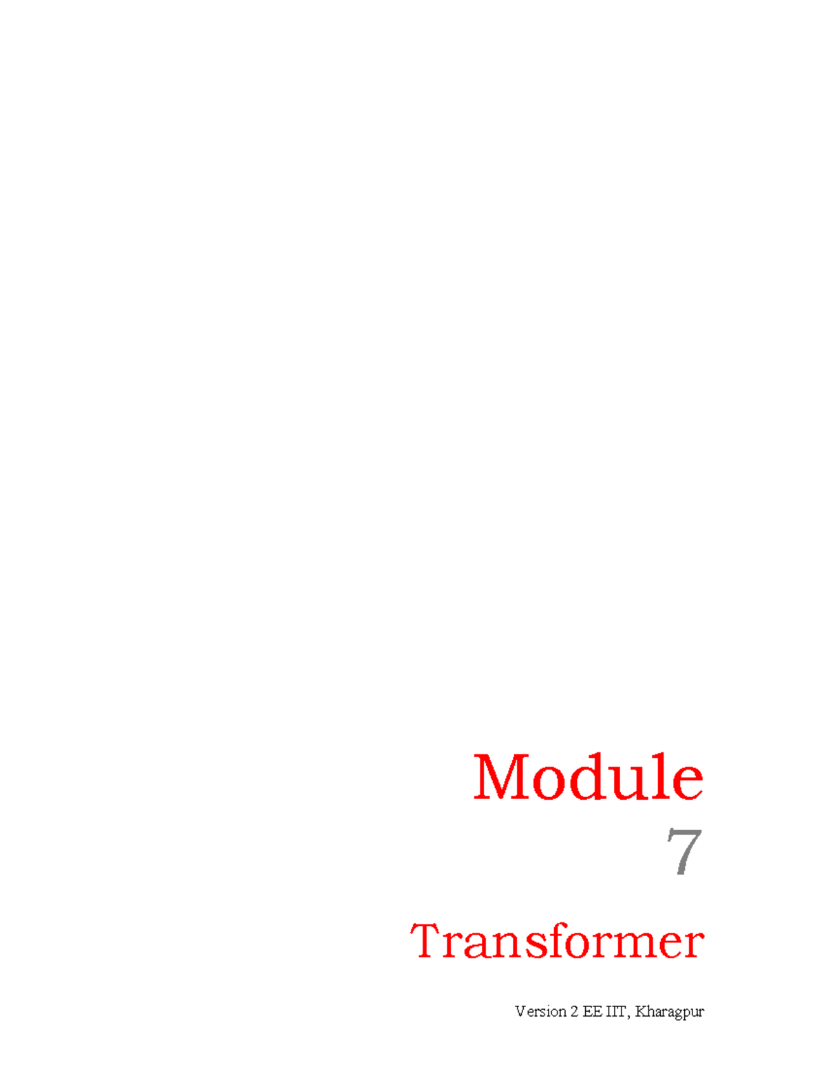 Module 7Transformers Module 7 Transformer Lesson 23 Ideal