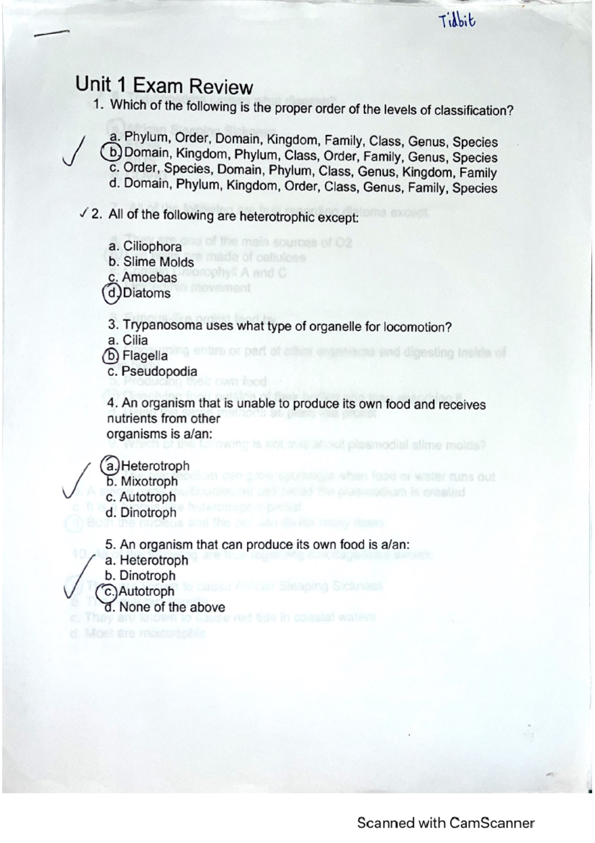 Unit 1 Exam Review - BSC 1011 - Studocu