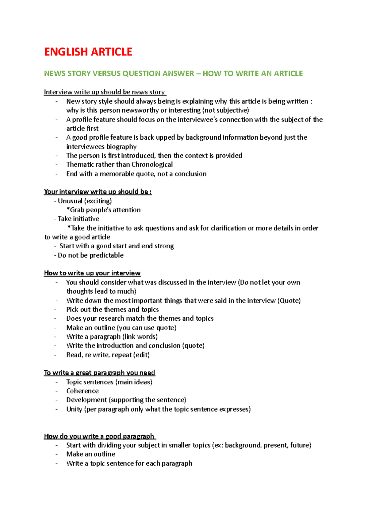 English Article Tools ENGLISH ARTICLE NEWS STORY VERSUS QUESTION