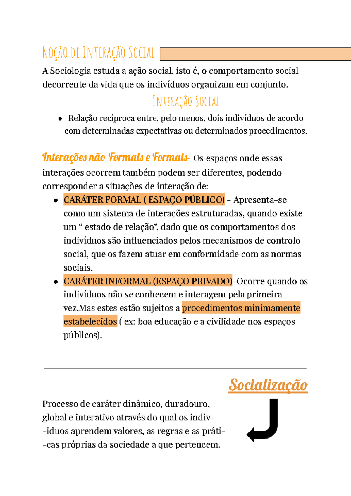Sociologia 12ºano - resumos - ####### Noção de Interação Social A ...
